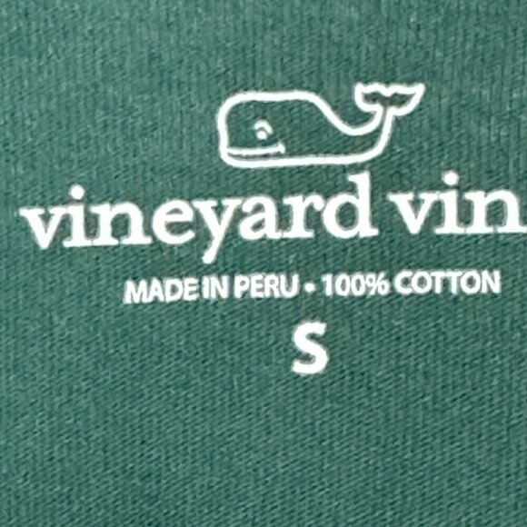 Vineyard Vines Tee Shirt Mens Small Green Cotton Long Sleeve Candy Cane Logo - Picture 8 of 11